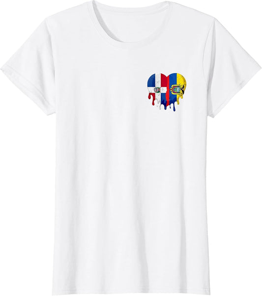 Ecuador Flag Dominican Republic Grown Heart Dominican Flag