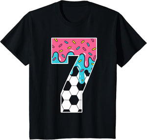 Soccer 7 Year Old Ice Cream Drip Youth 7th Birthday Boy 7