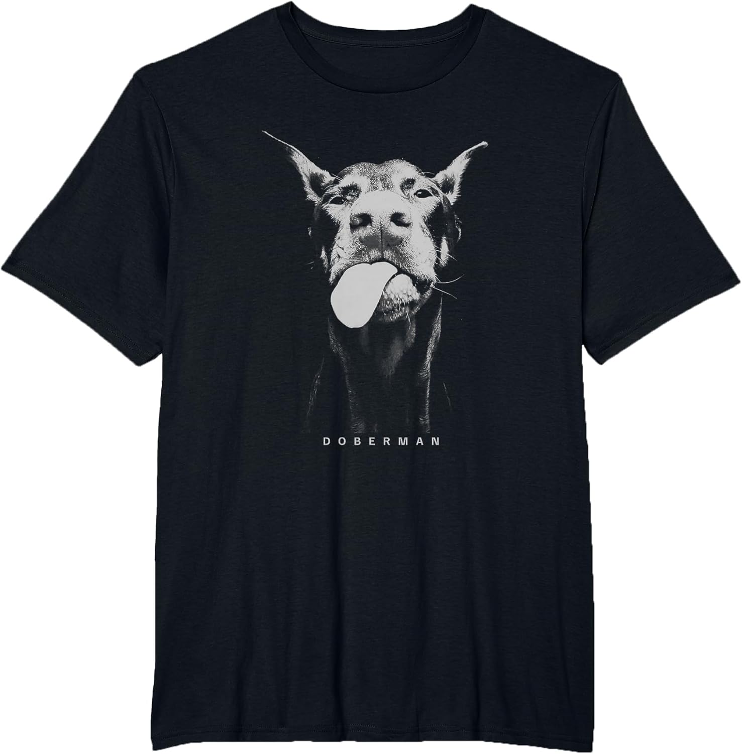 Playful Doberman Serving Attitude with a Tongue-Out Smirk