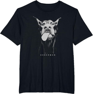 Playful Doberman Serving Attitude with a Tongue-Out Smirk