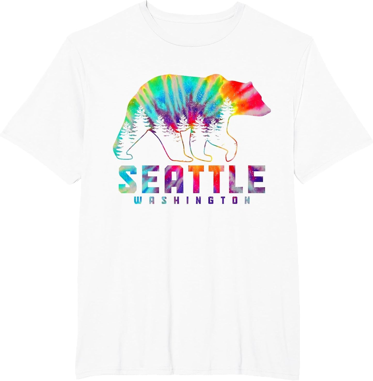 Seattle Washington Tie Dye Bear Pride Outdoor Vintage PNW