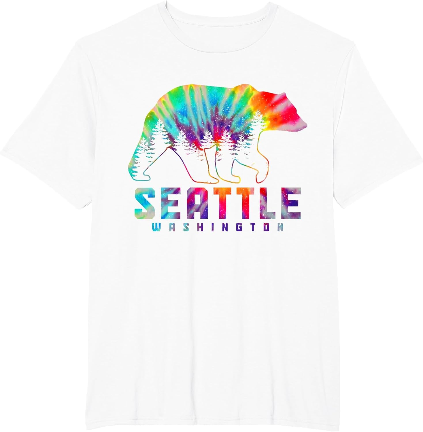 Seattle Washington Tie Dye Bear Pride Outdoor Vintage PNW