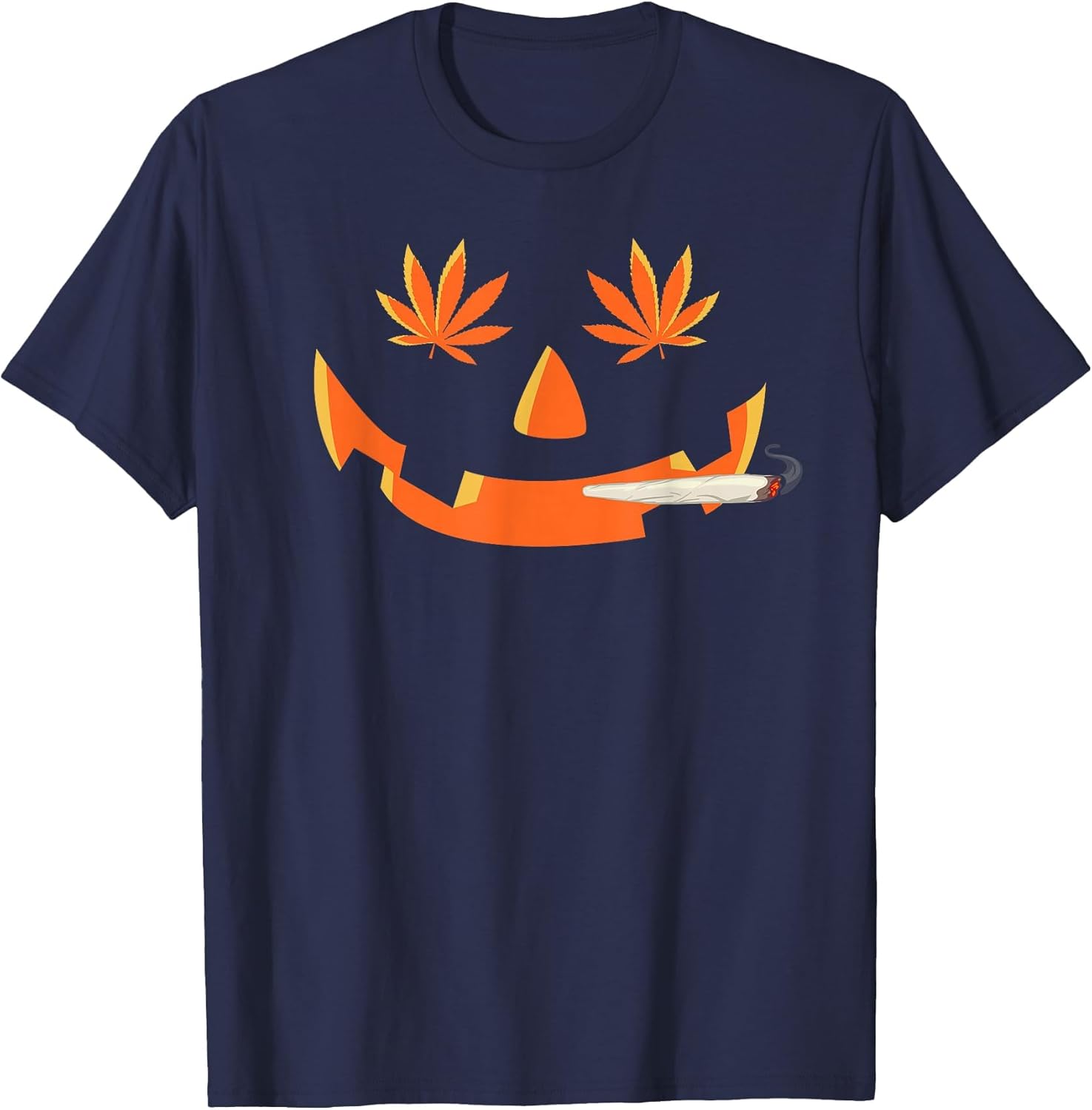 Stoned Pumpkin Halloween Funny Marijuana Weed Leaf Cannabis