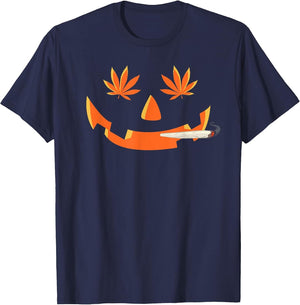 Stoned Pumpkin Halloween Funny Marijuana Weed Leaf Cannabis