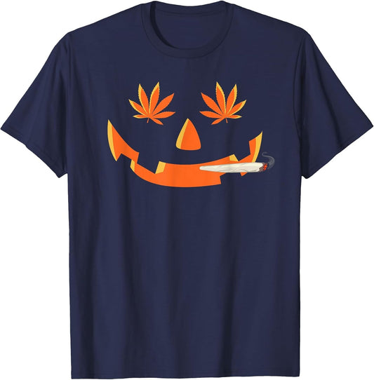 Stoned Pumpkin Halloween Funny Marijuana Weed Leaf Cannabis