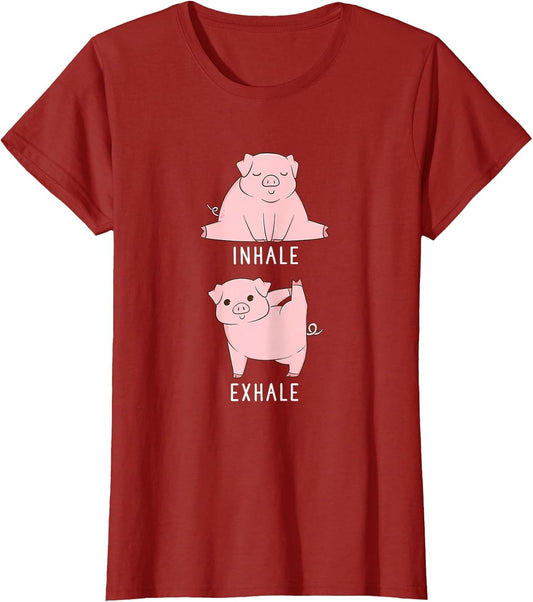 Inhale Exhale Pig Funny Farm Animal Yoga