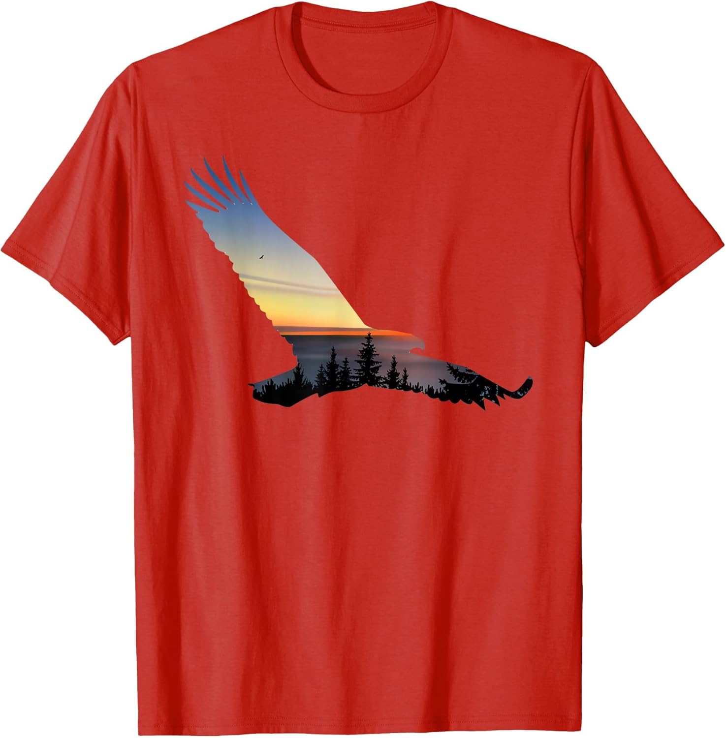 Lovely Flying Eagle Trippy Forest Sky Silhouette