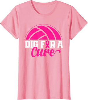 Dig for A Cure Breast Cancer Awareness Volleyball Pink Print