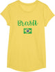 Retro Brazil Flag for Girls Women Kids Brasil Brazilian
