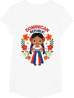 Dominican Republic Dominican Girl Traditional Dress Flowers