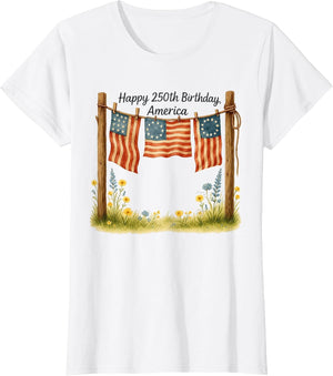 4th of July Patriotic America Flag Happy 250th Birthday