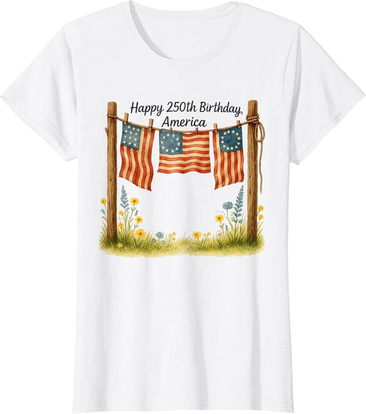 4th of July Patriotic America Flag Happy 250th Birthday