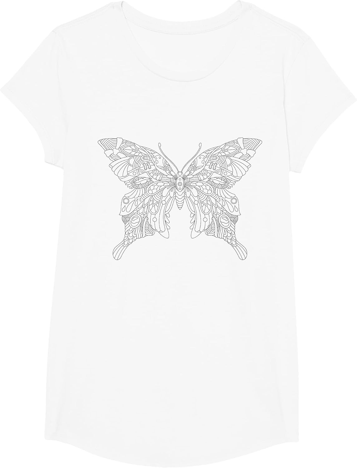 Butterfly Mandala for Children to Paint and Color in