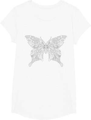 Butterfly Mandala for Children to Paint and Color in