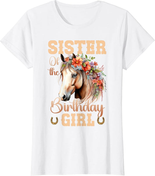 Cute Sister of The Birthday Girl Horse Family Party