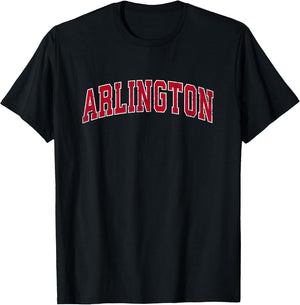 Arlington Massachusetts MA Vintage Sports Design Red Design