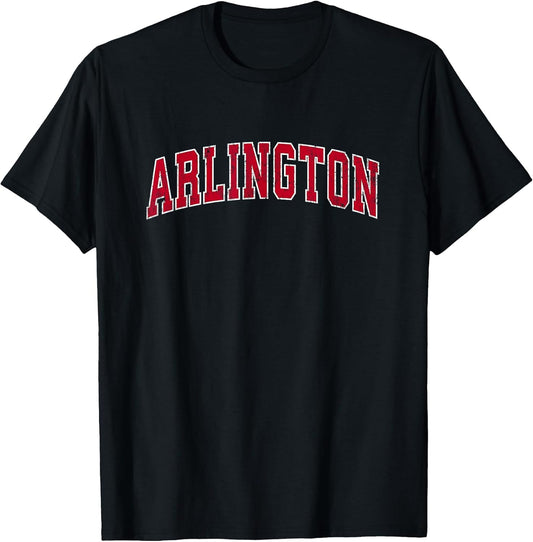 Arlington Massachusetts MA Vintage Sports Design Red Design