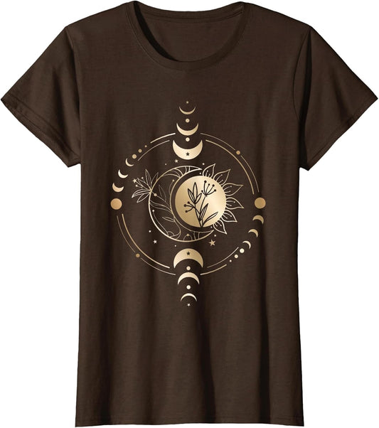 Mystic Moon and Sun Phase Celestial Boho Vintage