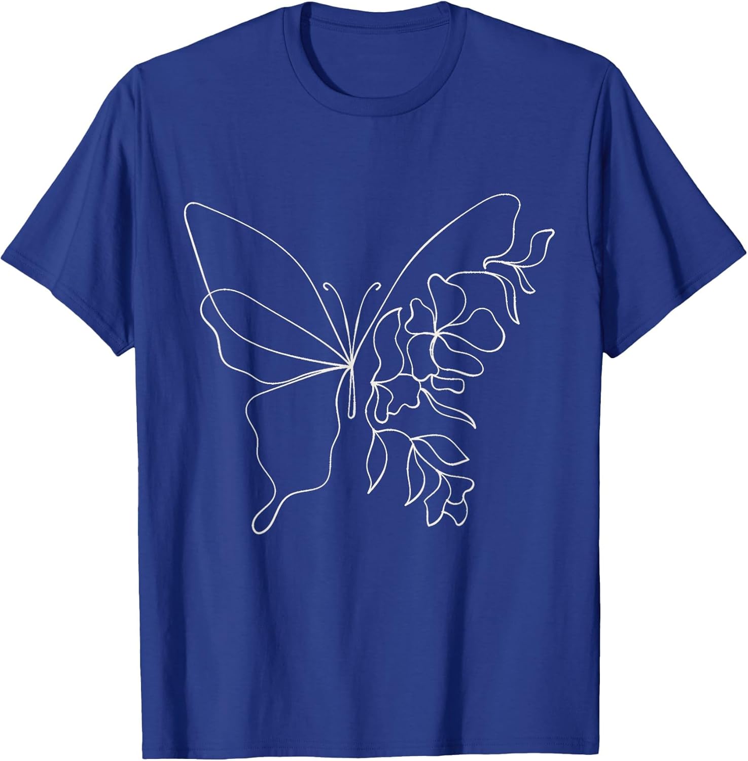 Butterfly Flowers Cute Trendy Abstract Line Art Aesthetic