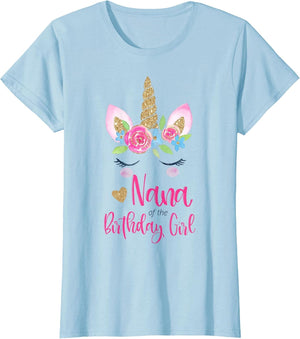 Unicorn Nana of The Birthday Girl Shirt Matching Party