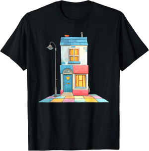 Whimsical Cute House with Heart Door Street