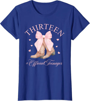 Thirteen Official Teenager Bow 13th Birthday Girl 13 Yrs Old