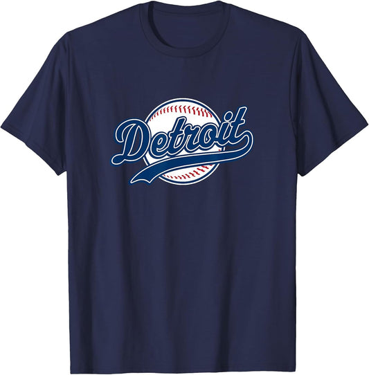 Detroit Vintage Baseball Throwback Retro Design
