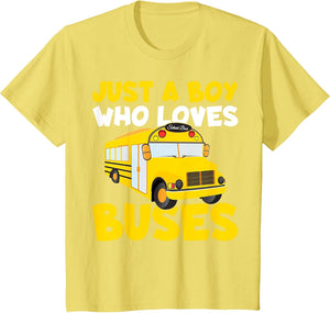 Kids School Bus Costume Just a Boy who Loves Buses
