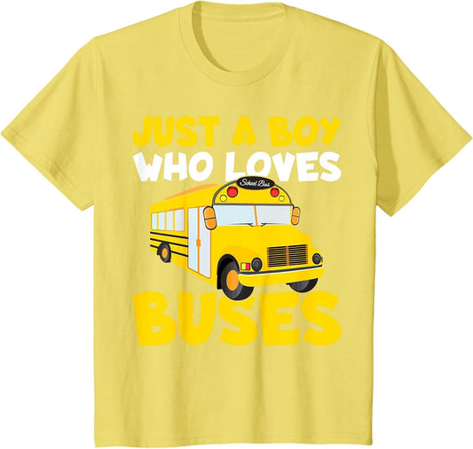 Kids School Bus Costume Just a Boy who Loves Buses