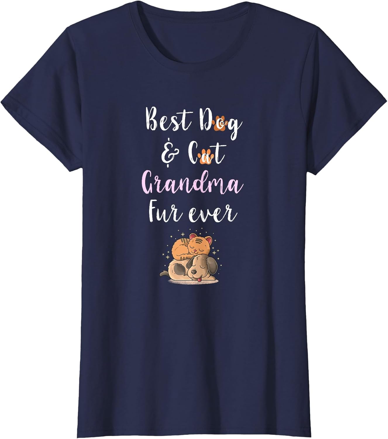Best Dog & Cat Grandma Fur Ever Funny Fur Kid Granny Saying