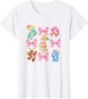 Care Bears Cute Bears Bows Group Shot Pastel Color Big Logo