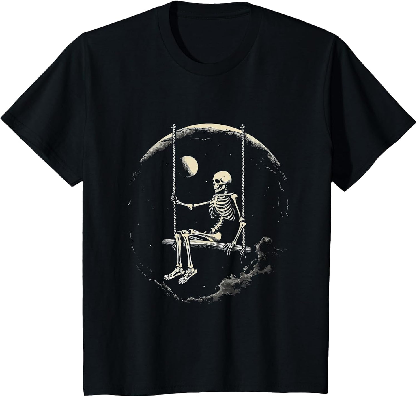 Skeleton Swinging on Moon
