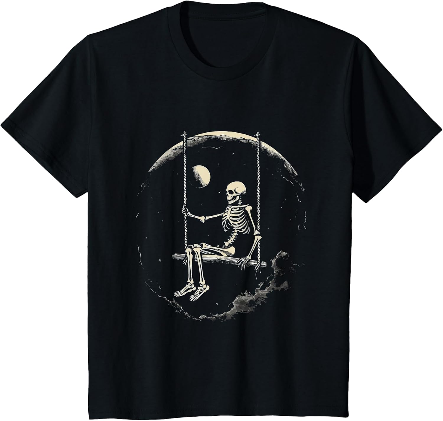 Skeleton Swinging on Moon