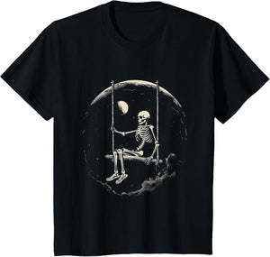 Skeleton Swinging on Moon