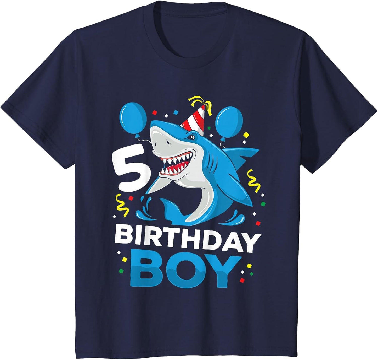 Kids 5th Birthday Boy Shark Ocean Theme Party 5 Years Old for Boy