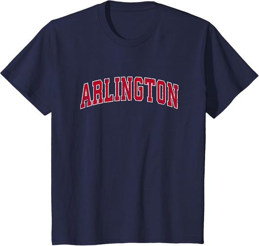 Arlington Massachusetts MA Vintage Sports Design Red Design