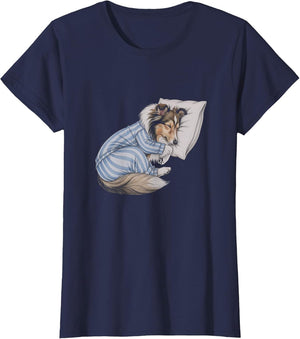 Sleeping Pajama Shetland Sheepdog Drawing Art Sheltie Design