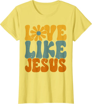 Christian Retro Love Like Jesus Religious Faith God 70s
