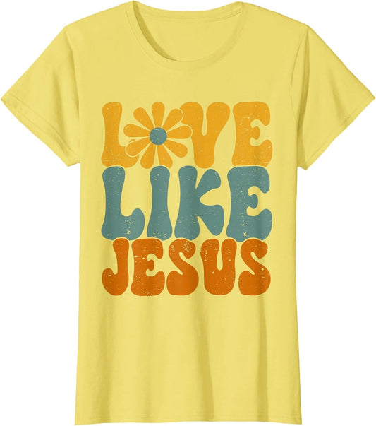 Christian Retro Love Like Jesus Religious Faith God 70s