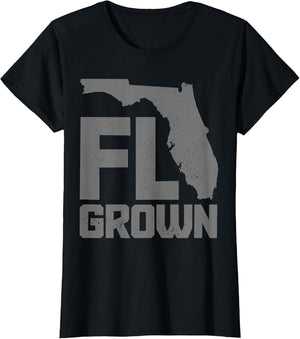 Florida FL Grown State Map Pride Vintage