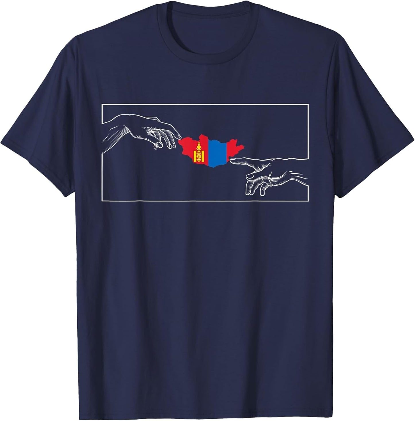 Silhouette Mongolian Flag Michelangelo Hands Mongolia