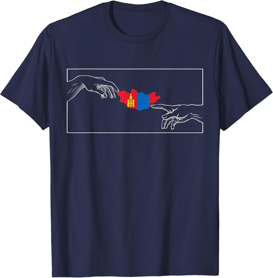 Silhouette Mongolian Flag Michelangelo Hands Mongolia