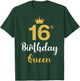 Queen of 16 Sweet Sixteen Gold Black 16th Birthday Girls