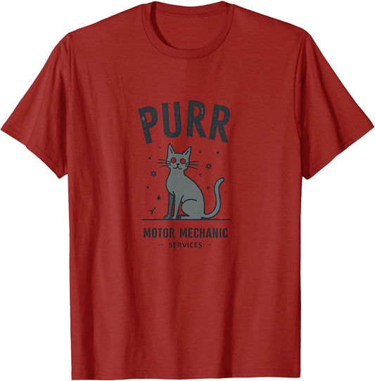 Purr Motor Mechanic Services Cat Design