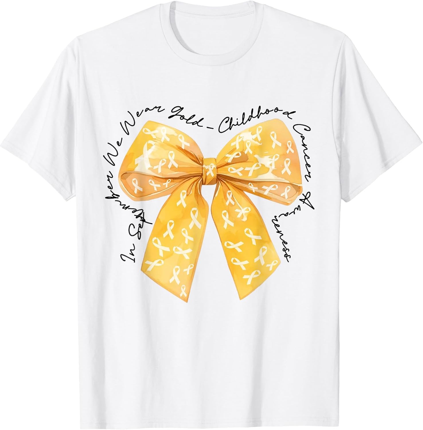 in September We Wear GOL-d Childhood Cancer Coquette Bow
