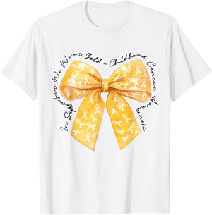 in September We Wear GOL-d Childhood Cancer Coquette Bow