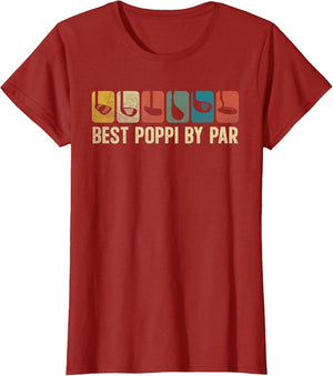 Best Poppi by Par Funny Dad Golf Golfing Vintage Retro