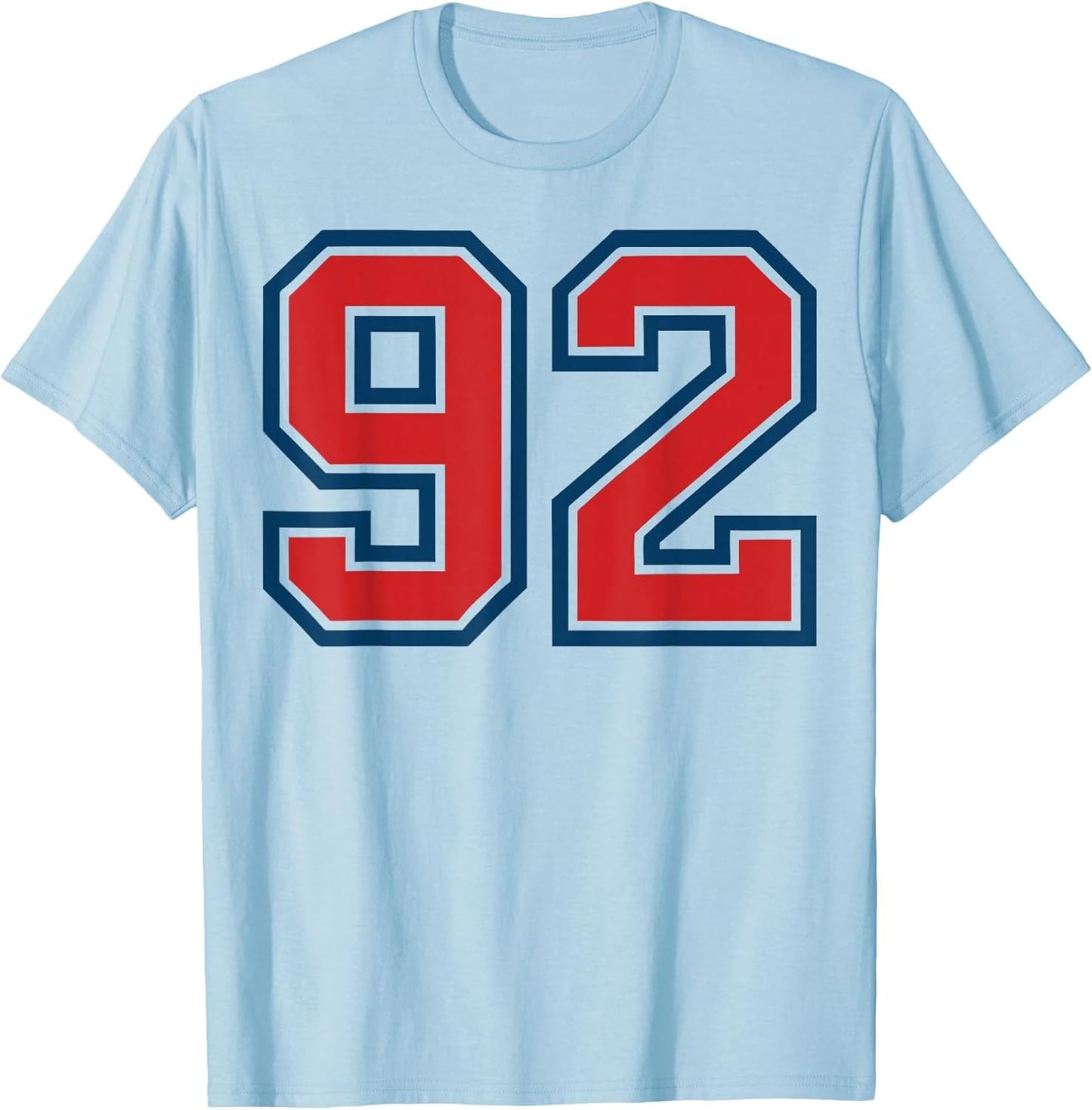 Red and Blue Sports Number 92 Jersey Uniform Player Fan