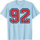 Red and Blue Sports Number 92 Jersey Uniform Player Fan