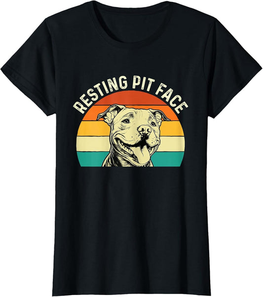 Resting Pit Face - Retro Vintage Pitbull Terrier Dog Lover